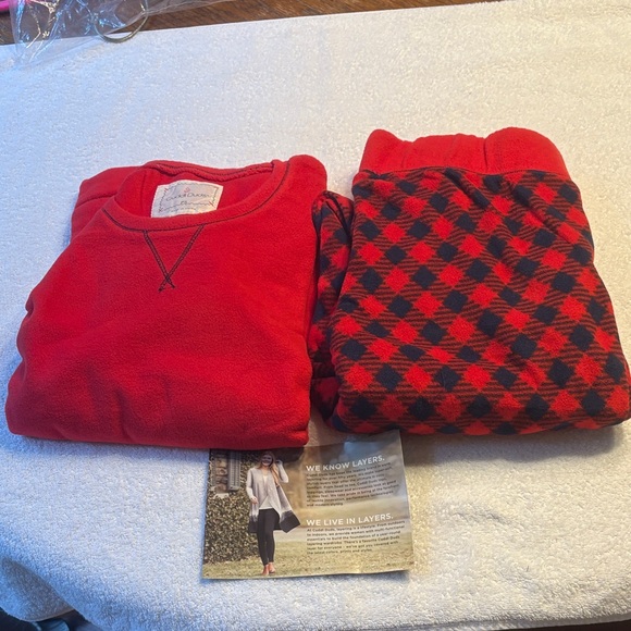 Cuddl Duds Red/Bias Plaid PJ’s - Picture 9 of 11